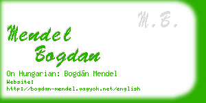 mendel bogdan business card