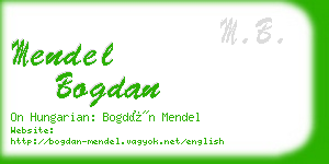 mendel bogdan business card